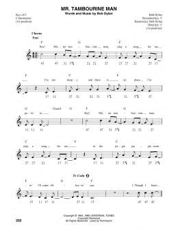 page one of Mr. Tambourine Man (Harmonica)