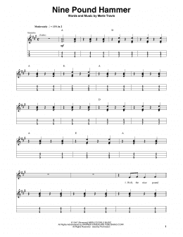 page one of Nine Pound Hammer (Mandolin Tab)