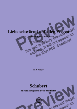 page one of Schubert-Liebe schwärmt auf allen Wegen,in A Major