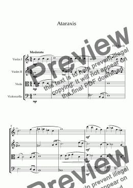 page one of Ataraxis - String Quartet