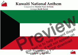 page one of Kuwaiti National Anthem (Short) Al-Nasheed Al-Watani النشيد الوطني for String Orchestra