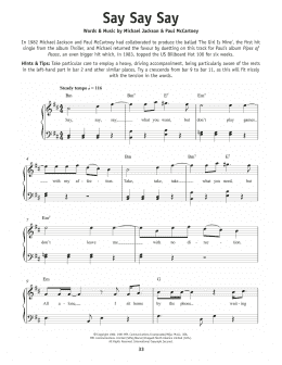 page one of Say Say Say (Really Easy Piano)