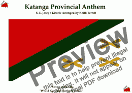 page one of Katanga Provincial Anthem “La Katangaise” for String Orchestra