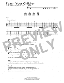 page one of Teach Your Children (Guitar Cheat Sheet)