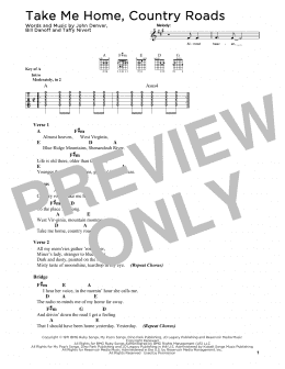 page one of Take Me Home, Country Roads (Solo Guitar)