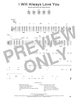 page one of I Will Always Love You (Solo Guitar)