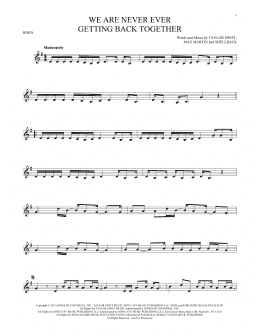 page one of We Are Never Ever Getting Back Together (French Horn Solo)