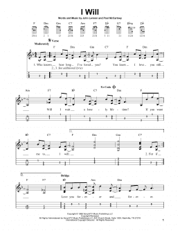 page one of I Will (Mandolin)