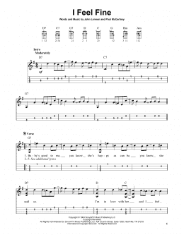 page one of I Feel Fine (Mandolin)