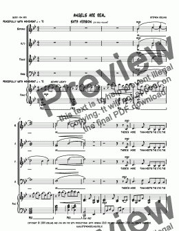 page one of Angels Are Real -SATB and Piano