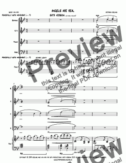 page one of Angels Are Real -SATB and Piano