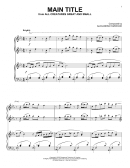 page one of All Creatures Great And Small (Main Title) (Piano Duet)