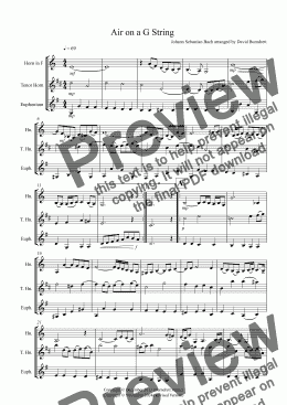 page one of Air on a G String for Horn, Tenor Horn and Euphonium Trio