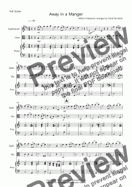 page one of Away in a Manger for Euphonium and Viola Duet