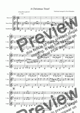 page one of A Christmas Treat! for Horn, Tenor Horn and Euphonium Trio