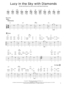 page one of Lucy In The Sky With Diamonds (Guitar Rhythm Tab)