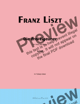 page one of Liszt-Die drei zigeuner,in f sharp minor