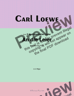 page one of C. Loewe-An die Leier,in A Major