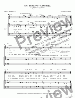 page one of Psalm 25: First Sunday of Advent (C)