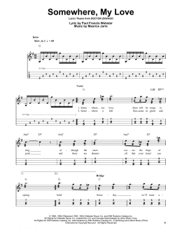 page one of Somewhere, My Love (Mandolin Tab)