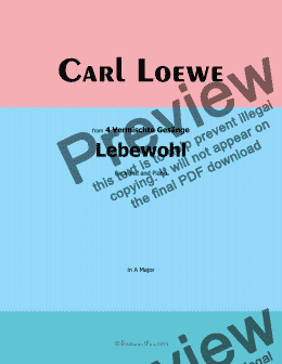 page one of C. Loewe-Lebewohl,in A Major