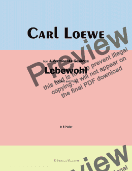 page one of C. Loewe-Lebewohl,in B Major