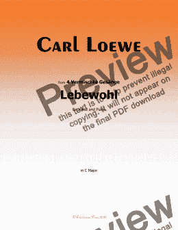 page one of C. Loewe-Lebewohl,in C Major