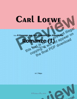 page one of C. Loewe-Romanze(I),in C Major