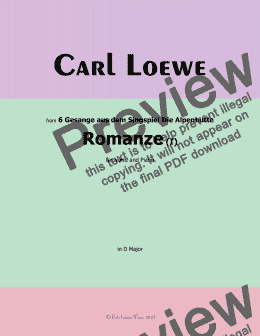 page one of C. Loewe-Romanze(I),in D Major