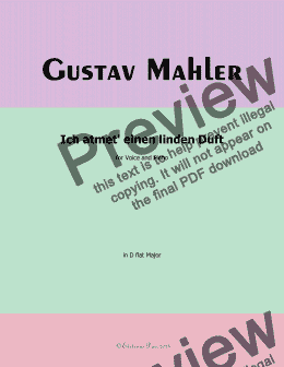 page one of G. Mahler-Ich atmet' einen linden Duft,in D flat Major