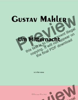 page one of G. Mahler-Um Mitternacht,in b flat minor