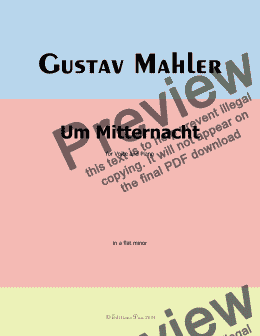 page one of G. Mahler-Um Mitternacht,in a flat minor