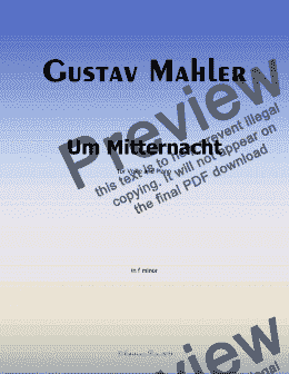 page one of G. Mahler-Um Mitternacht,in f minor