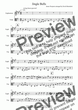 page one of Jingle Bells (Jazzy Style!) for Euphonium and Viola Duet