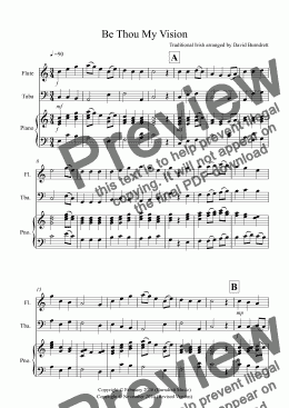 page one of Be Thou My Vision for Flute and Tuba Duet