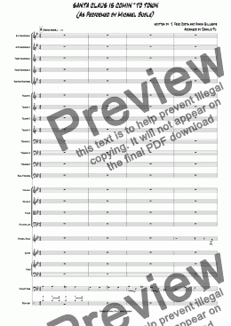 page one of Santa Claus Is Comin' To Town (ver. Michael Buble)- Score and Parts