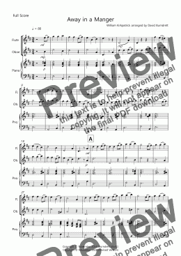 page one of Away in a Manger for Flute and Oboe Duet