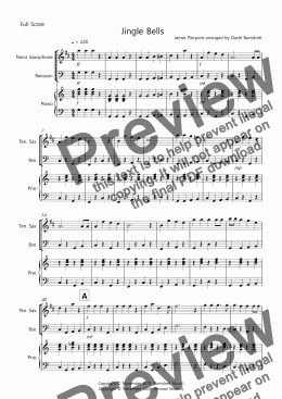 page one of Jingle Bells for Tenor Saxophone and Bassoon Duet