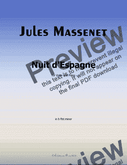 page one of Massenet-Nuit d'Espagne,in b flat minor