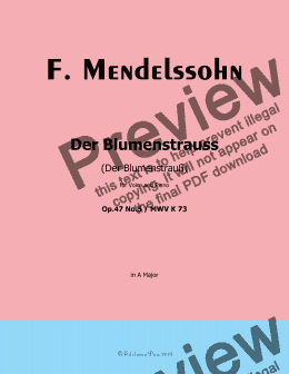 page one of F. Mendelssohn-Der Blumenstrauss,in A Major