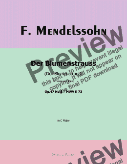 page one of F. Mendelssohn-Der Blumenstrauss,in C Major