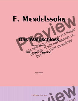 page one of F. Mendelssohn-Das Waldschloss,in e minor