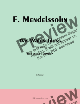 page one of F. Mendelssohn-Das Waldschloss,in f minor