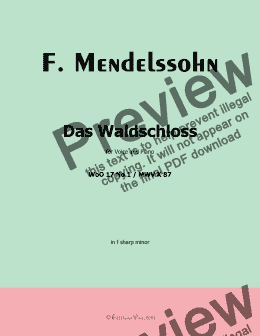 page one of F. Mendelssohn-Das Waldschloss,in f sharp minor