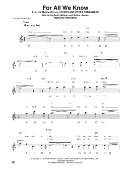 page one of For All We Know (Harmonica)