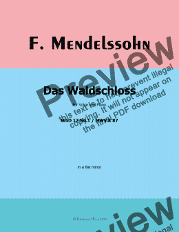 page one of F. Mendelssohn-Das Waldschloss,in a flat minor