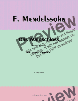 page one of F. Mendelssohn-Das Waldschloss,in e flat minor