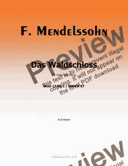 page one of F. Mendelssohn-Das Waldschloss,in d minor