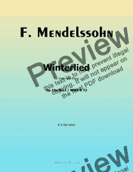 page one of F. Mendelssohn-Winterlied,Op.19 No.3,in b flat minor