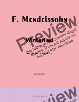 page one of F. Mendelssohn-Winterlied,Op.19 No.3,in a flat minor